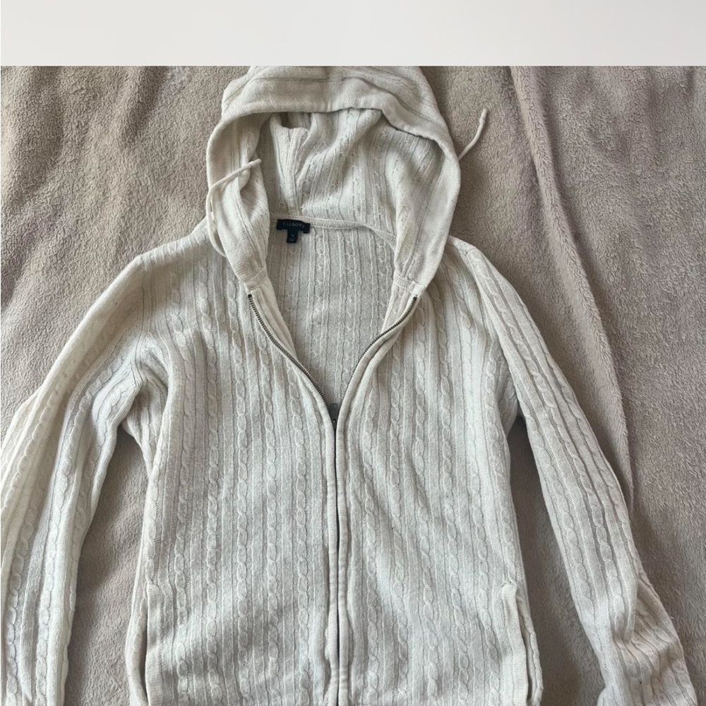 Talbots Cream Hooded Sweater
